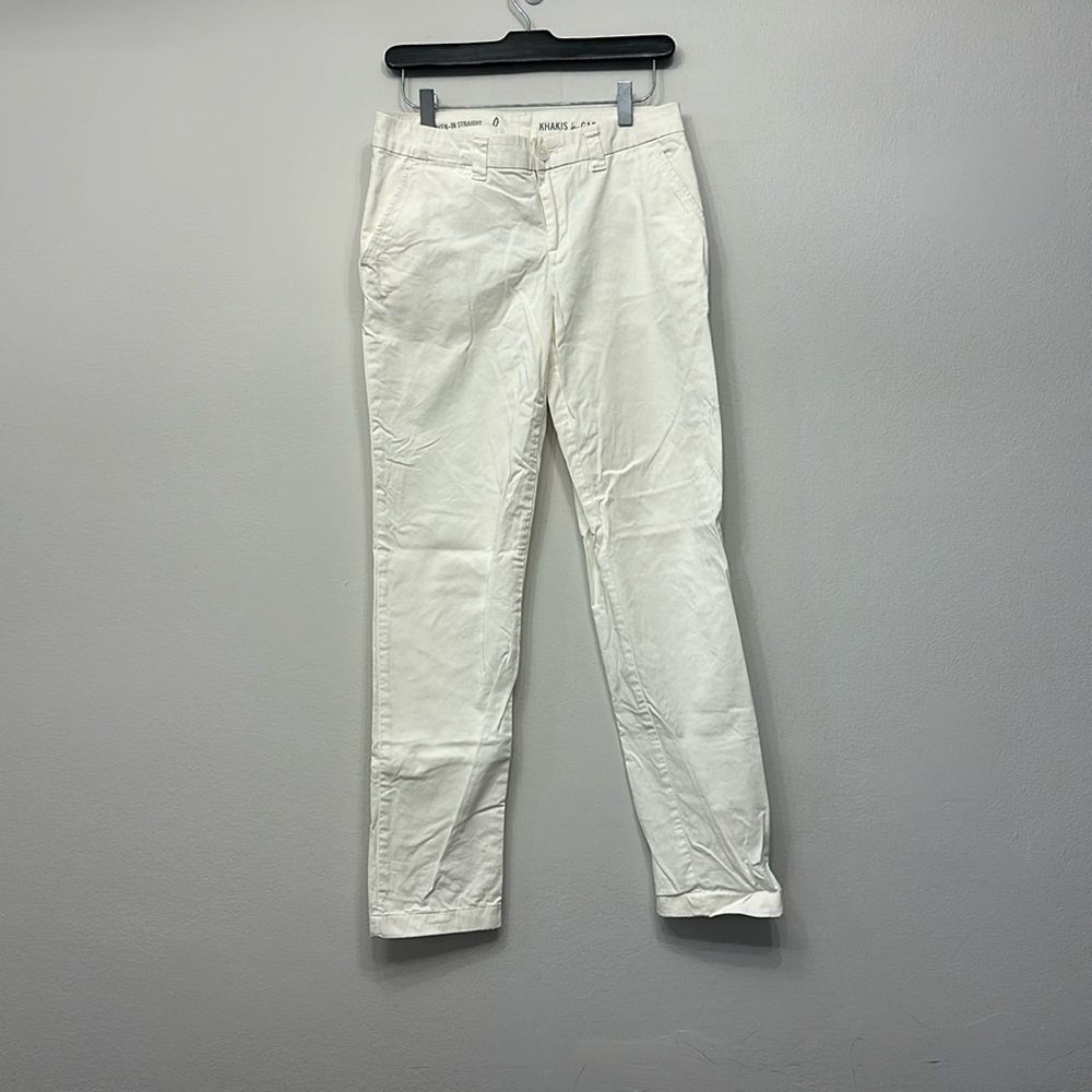 White Broken-In Straight Khakis By Gap Size 0 - image 1